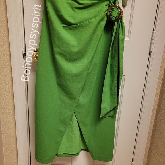 NWT $158 Lost + Wander Green Wrap Midi Dress, Small - Picture 16 of 17